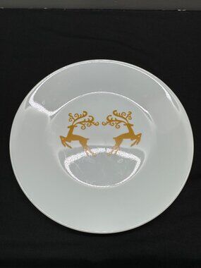 Corelle Dancer Prancer Winter Deer White & Gold Holiday Dessert Plates Set Of 2